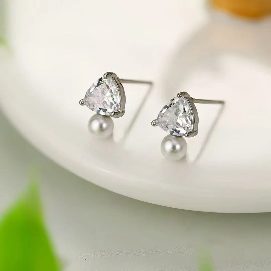 Elegant Imitation Pearl Sweet Cherry Fruits Drop Earrings for Girls Glitter Star Dainty Jewelry for Women Ladies Accessories