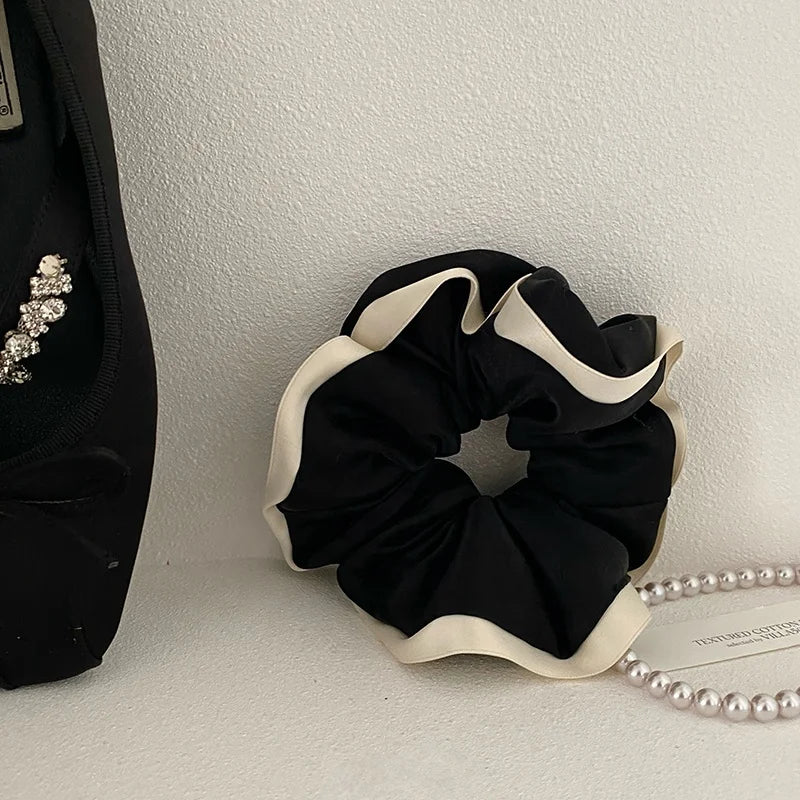 Fashion Elegant Trendy Sweet Scrunchies for Girls French Style Lustrous Hair Ties for Women Ladies Hair Accessories Female