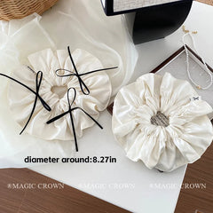 Elegant Ballet Style Women's Hair Ties Satin Ribbon Bow Stunning Sweet Scrunchies for Girls Minimalistic Hair Accessories Lady