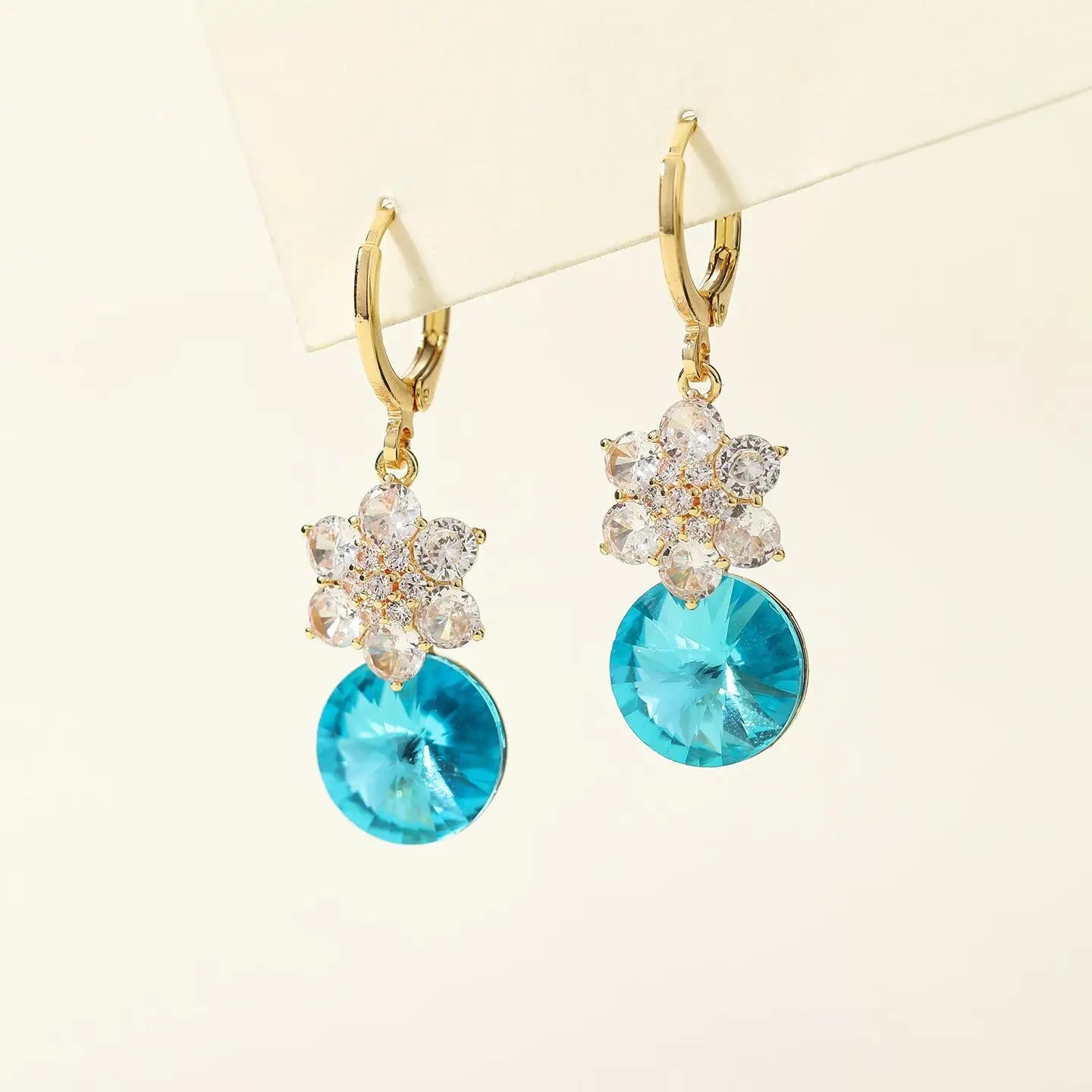 Fashion Ocean Tassels Glitter Floral Drop Earrings for Girls Elegant Rhinestone Jewelry for Women Ladies Accessories Wholesale