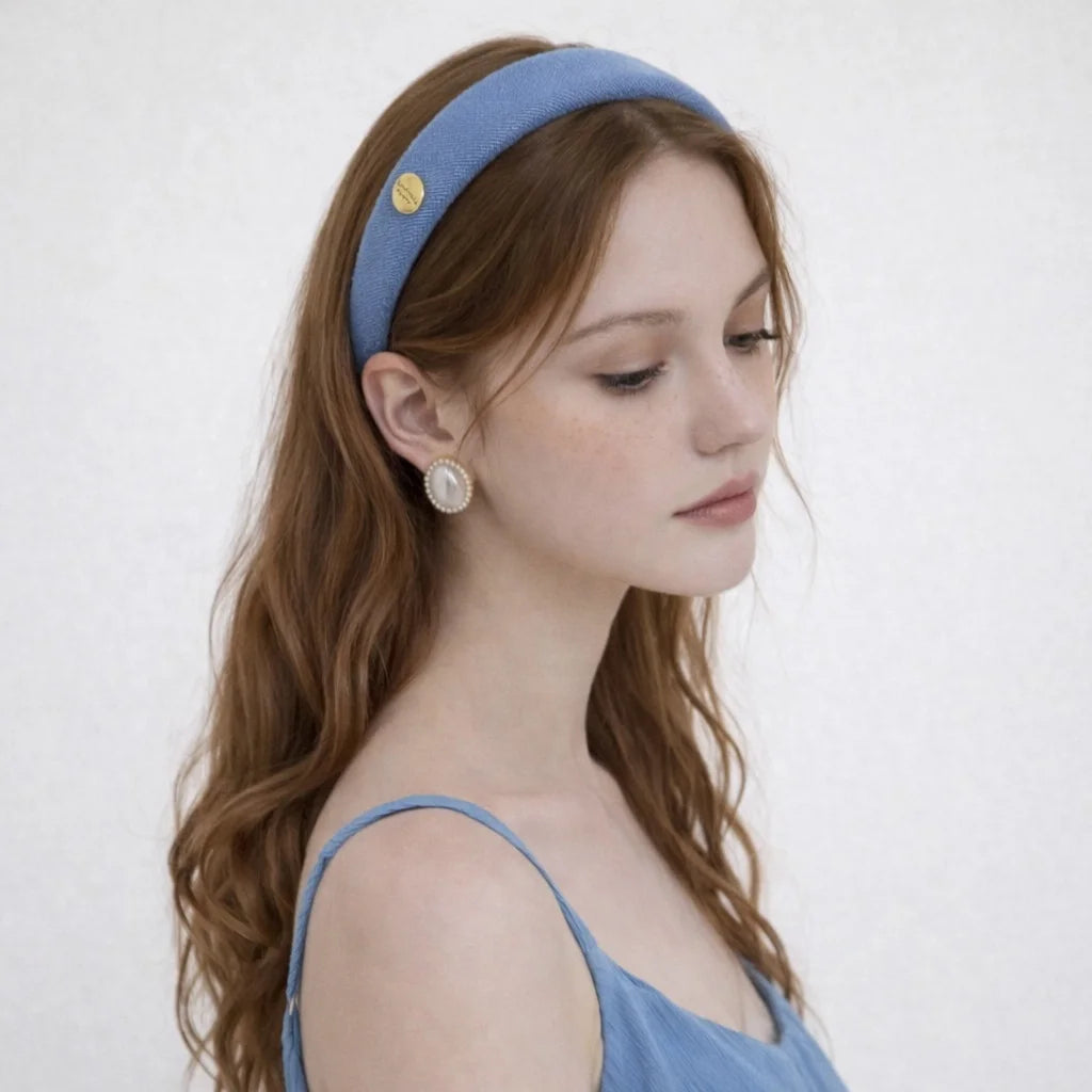 Women Blue Brown Wide Headbands Fashion Elegant Vintage High Quality in Store Hairbands Accessories for Female Daily Causal Use