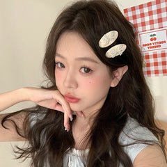Elegant Graceful Glitter Sparkle Alligator Hair Clips Cute Sweet Flower Imitation Pearl Women's Hair Accessories for Parties