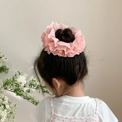 Girly Aesthetic Solid Color Double Duty Hair Claw Clips Scrunchies Sweet Fashion in Stock Hair Ties Hairpins Accessories for Kid