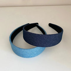 Girls Blue Solid Colored Simple Wide Headbands Elegant Trendy Vintage Customized Wholesale in Stock Women Hairbands Accessories