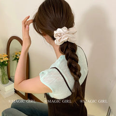 Solid Color Lustrous Chic Scrunchies for Girls Fashion Classic Hair Ties for Women Ladies Hair Accessories in Stock Decoratives