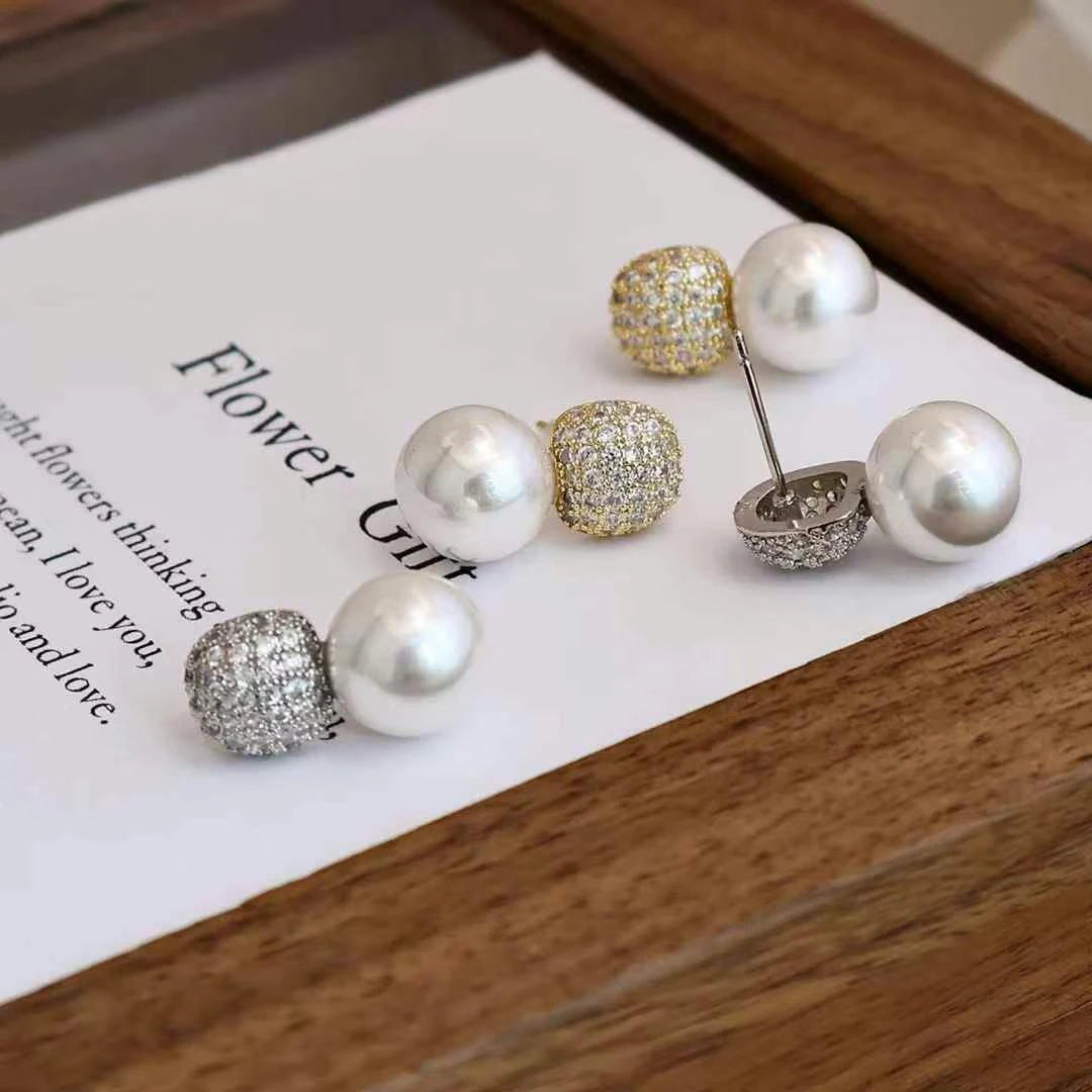 Luxury Glitter Fashion Elegant Drop Earrings for Girls Imitation Pearl Glitter Sparkle Jewelry for Women Ladies Accessories