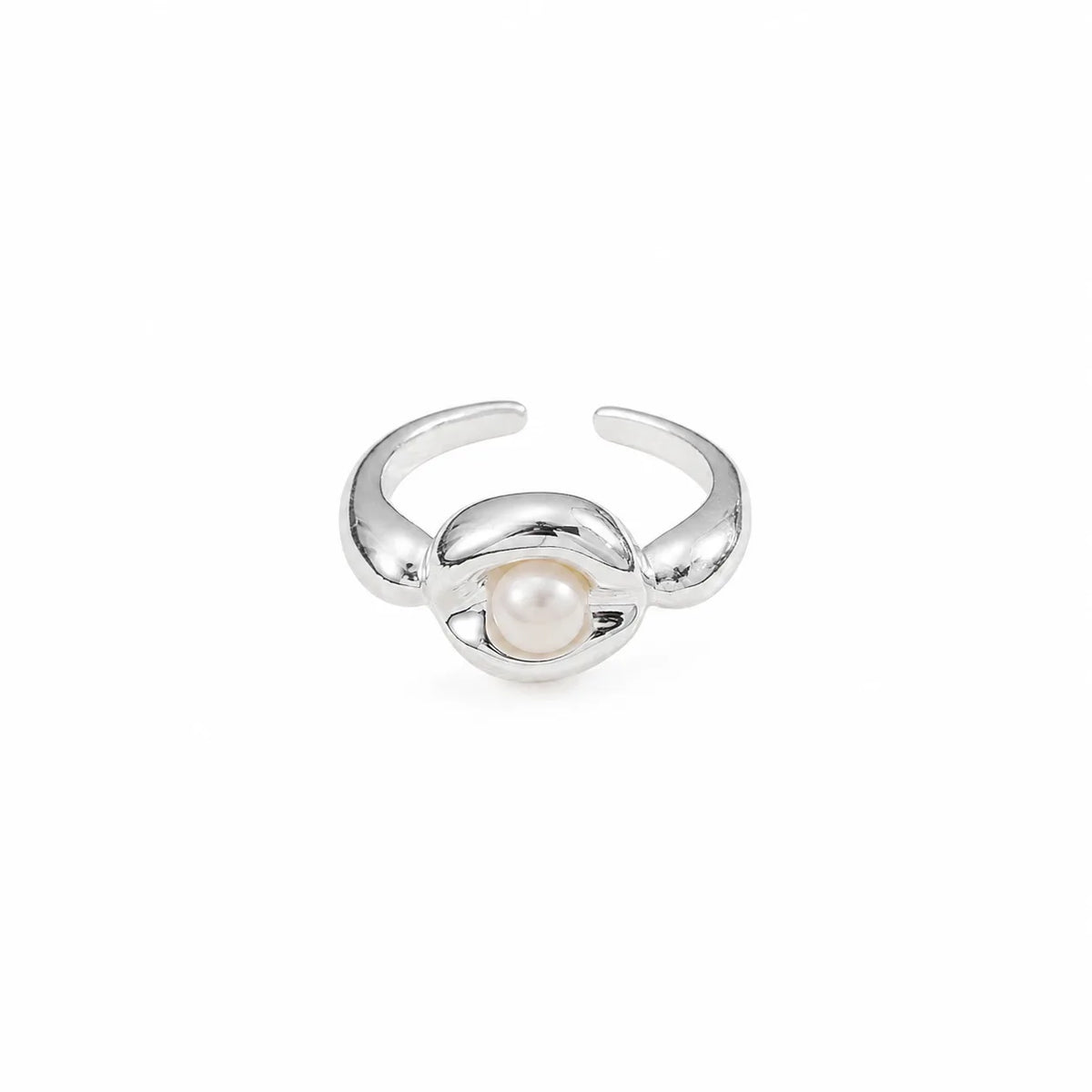 Women Solid Color Pearl 18k Gold-plated White K Minimalistic Rings Fashion Charms Low MOQ in Stock Jewelry for Female Daily Use