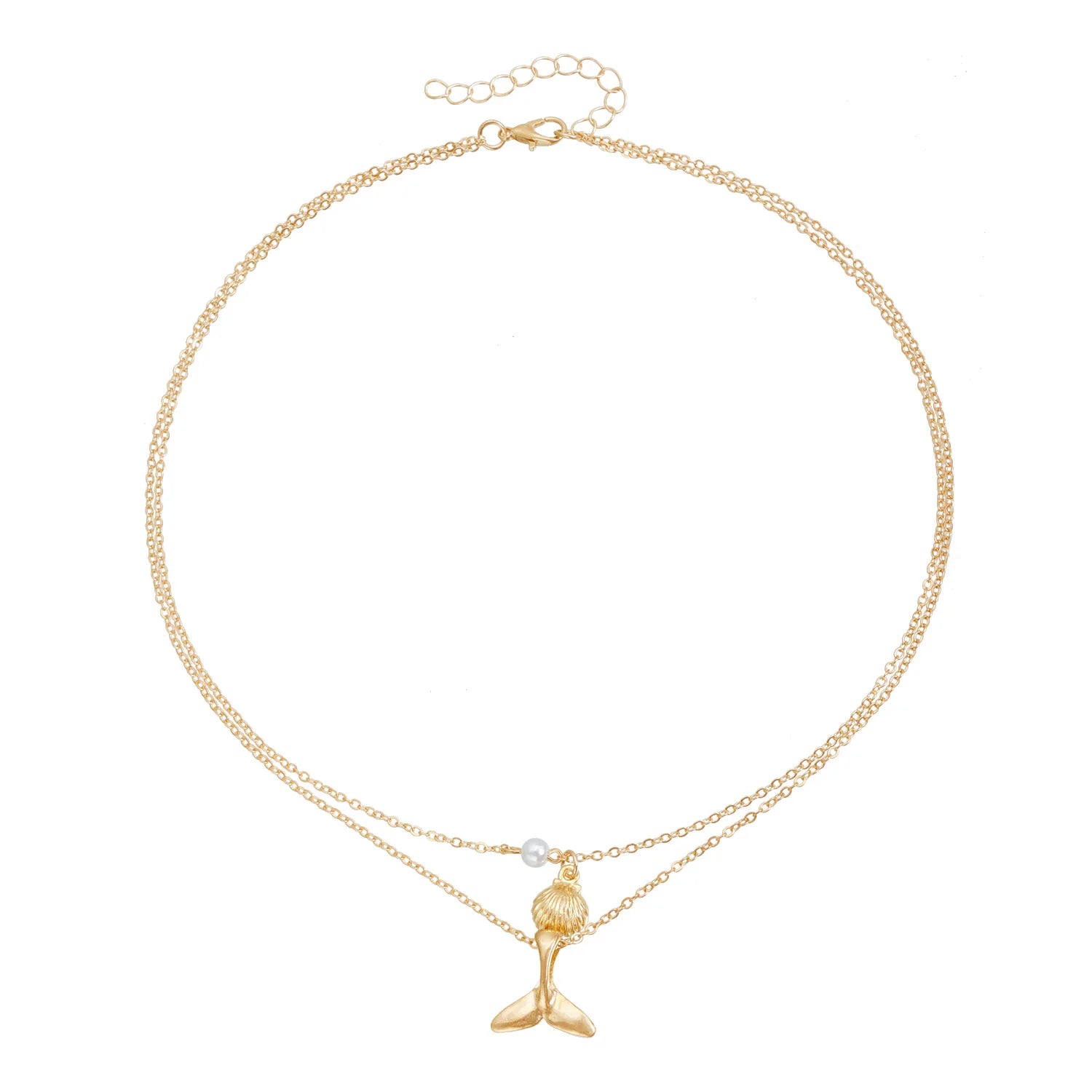 Fashion Layered Wearing Sweater Chain Necklaces for Girls Sweet Sea Ocean Elegant Jewelry for Women Ladies Accessories Wholesale