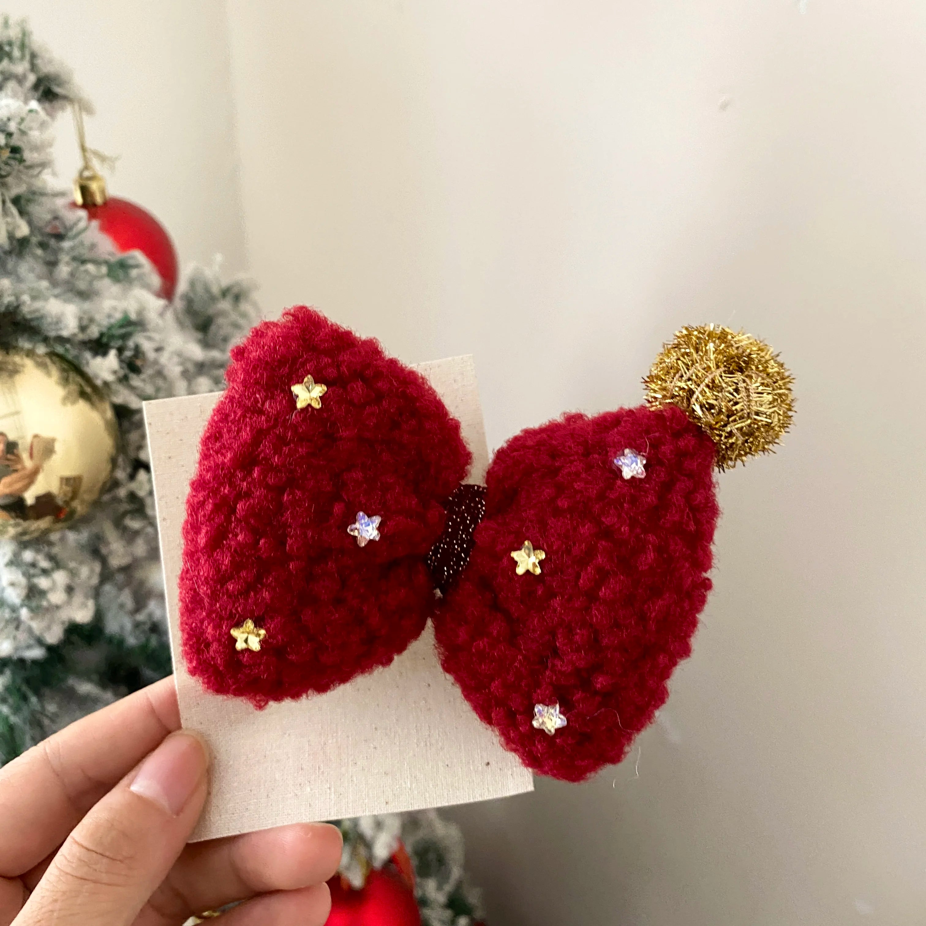 2025 Christmas Cute Bowknot Star Hair Clips for Baby Girls Sweet Elegant Fun Alligators for Kids Children Hair Accessories Chic
