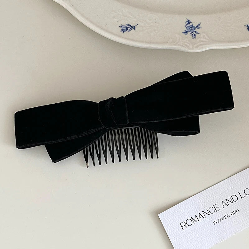 Fashion Simple Bowknot Velvet Hair Clips for Girls Elegant Graceful Barrettes for Women Ladies Hair Accessories in Stock Chic