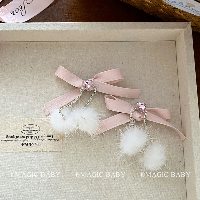 Fashion Sweet Bowknot Heart Shaped Hair Clips for Baby Girls Cute Kawaii Princess Alligators for Kids Children Hair Accessories