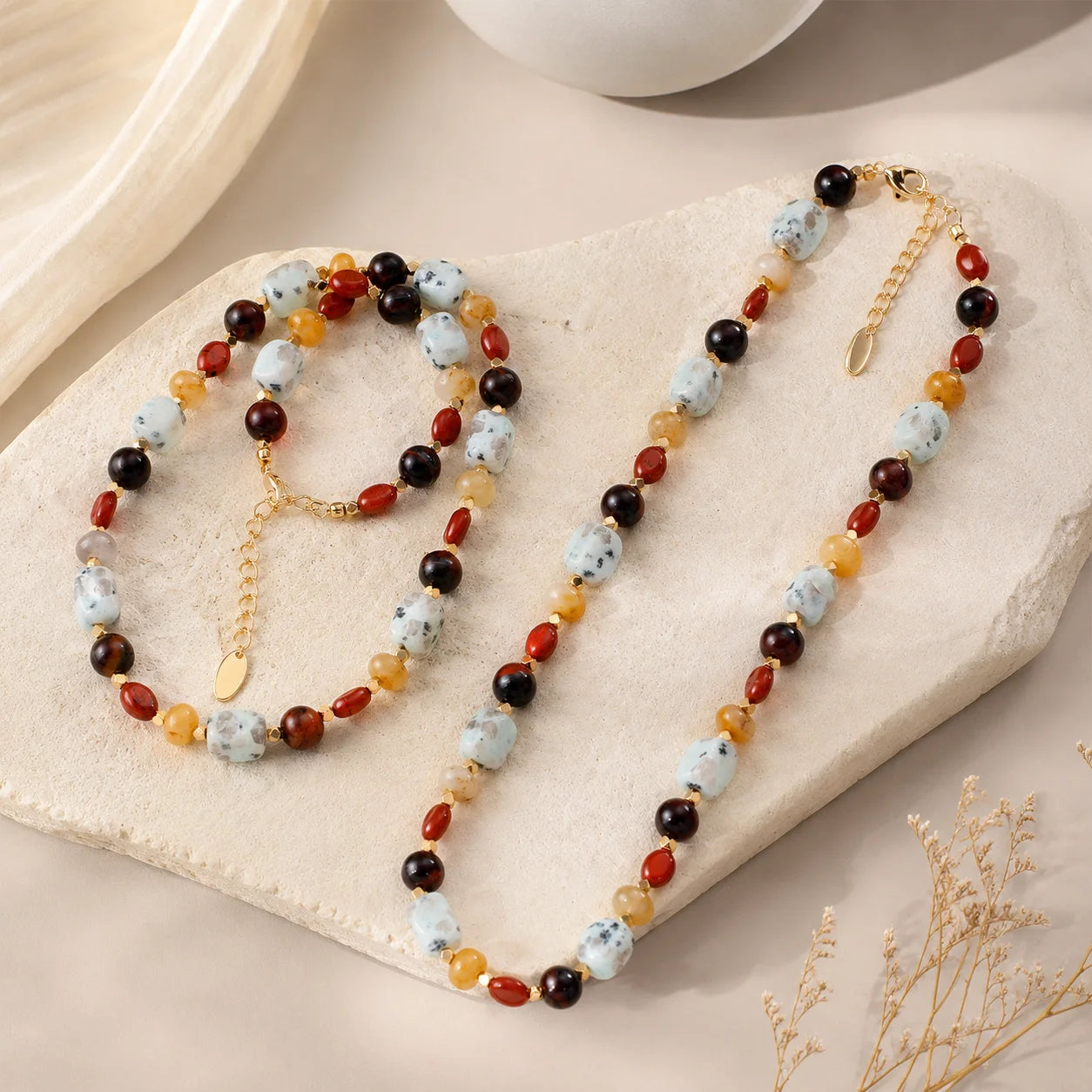 Women Colorful Fashion Natural Tiger Eye Stone Black Hematite Necklace Factory Price Wholesale in Stock Trendy Jewelry for Daily