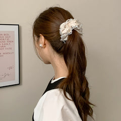 Crystal Lace Hair Scrunchies Elegant Heavy Duty Hair Ties for Women Girls Ponytail Holder Simple Hair Bands Hair Accessories