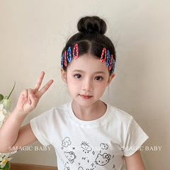 Cute Sweet Kawaii 5cm Hair Clips Baby Girls Simple Plaid Dot Fashion Minimalistic Snap Clips Kids Children Party Hair