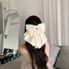 Classic Solid Color Bowknot Hair Clip for Girls Princess Style Large Exaggerated Barrettes for Women Ladies Hair Accessories