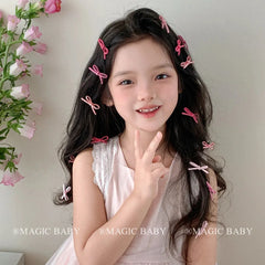 Wholesale 5cm Kids Hairpins Candy-Colored Bowknot Alligator Clips Fashionable Alloy Fabric Sweet Cute Accessories for Parties