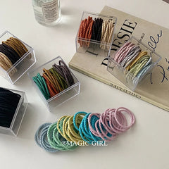 Simple Solid Color High Elastic Scunchies for Girls Fashion Sweet Hair Ties in Stock for Women Ladies Hair Accessories Trendy