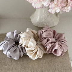 Women Large Solid Color Ponytail Holder Scrunchies Fashion Elegant Simple Wholesale in Store Hair Ties Accessories for Daily Use