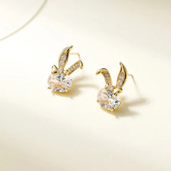 Girls Aesthetic Horse Rabbit Shape New Design Cartoon Small Mini Stud Earring Fashion Cute Lovely Chic Daily Jewelry Accessories