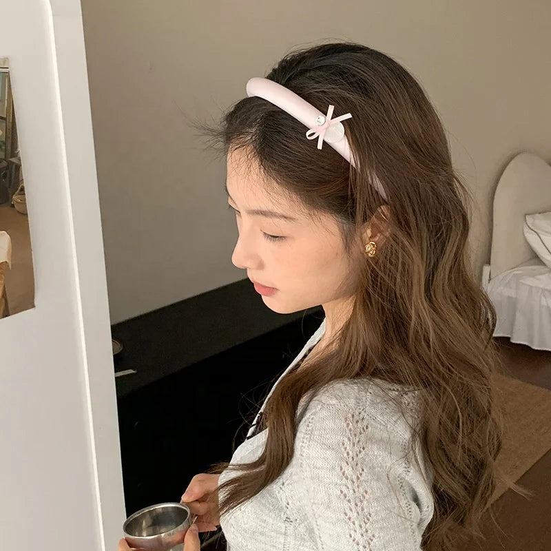 Fashion Bowknot Glitter Princess Style Head Band for Girls Sweet Elegant Rhinestone Hair Band for Women Ladies Hair Accessories