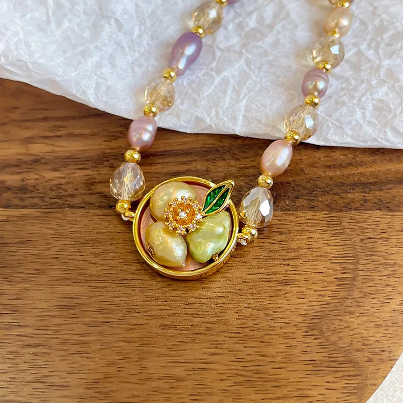 Women Dainty Drip Glaze Hand-Painted Graffiti Freshwater Pearl 18k Gold-plated Bracelet Elegant Vintage Low MOQ in Stock Jewelry