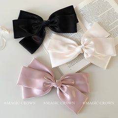 Women Large Bowknot Solid Color Barrette Clips Fashion Elegant High Quality in Stock Hairpins Clamps Accessories for Female Kids