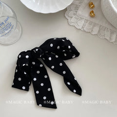 Elegant Graceful Dot Bowknot Hair Clips for Baby Girls Simple Minimalistic Fabric Barrette Hair Accessories for Kids