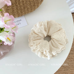 Oversized Hair Ties for Girls Fashion Princess style Flower Scrunchies for Women Ladies Elegant Daily Large Hair Accessories