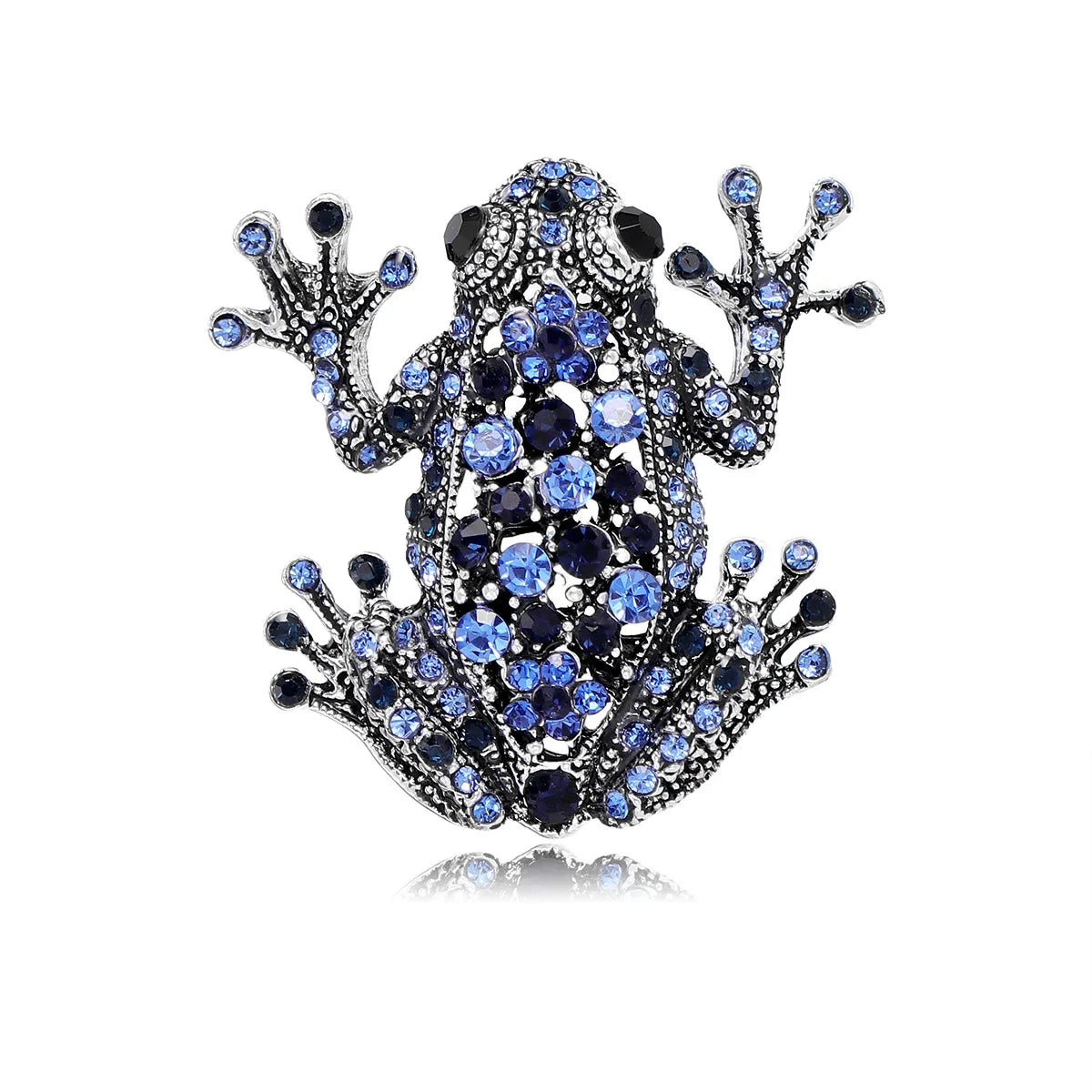 Fashion Glitter Rhinestone Animals Frog Brooches for Girls Stylish Trendy Pins Jewelry for Women Ladies Accessories Wholesale