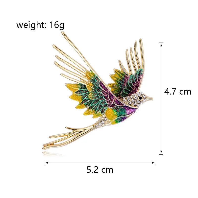 Fashion Elegant Sweet Glitter Animals Birds Brooches for Girls Glamorous Charms Pins Jewelry for Women Ladies Accessories
