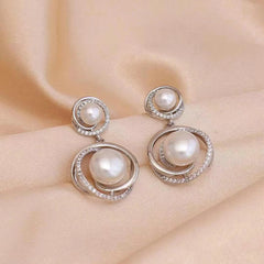Women Hot Sale Imitation Pearl Heart Decorative Drop Earring Elegant Trendy Luxurious Charms Bulk Jewelry Accessories for Daily