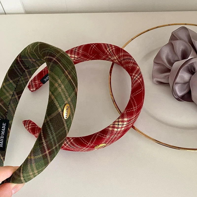 Fashion Classic Plaid Cute Head Band for Girls Sweet Elegant Simple Hair Band for Women Ladies Hair Accessories Female Chic