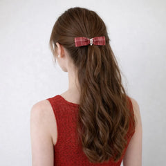 Fashion Plaid Trendy Bowknot Hair Clips for Girls Sweet Cute Classic Barrettes for Women Lady Hair Accessories in Stock Vintage