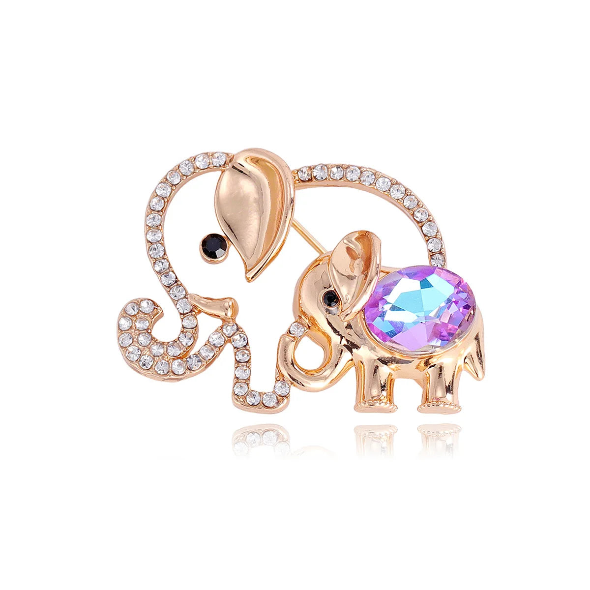 Fashion Glitter Sparking Luxury Simple Animals Elephant Brooches for Girls Sweet Stylish Pins Jewelry for Women Ladies Accessory