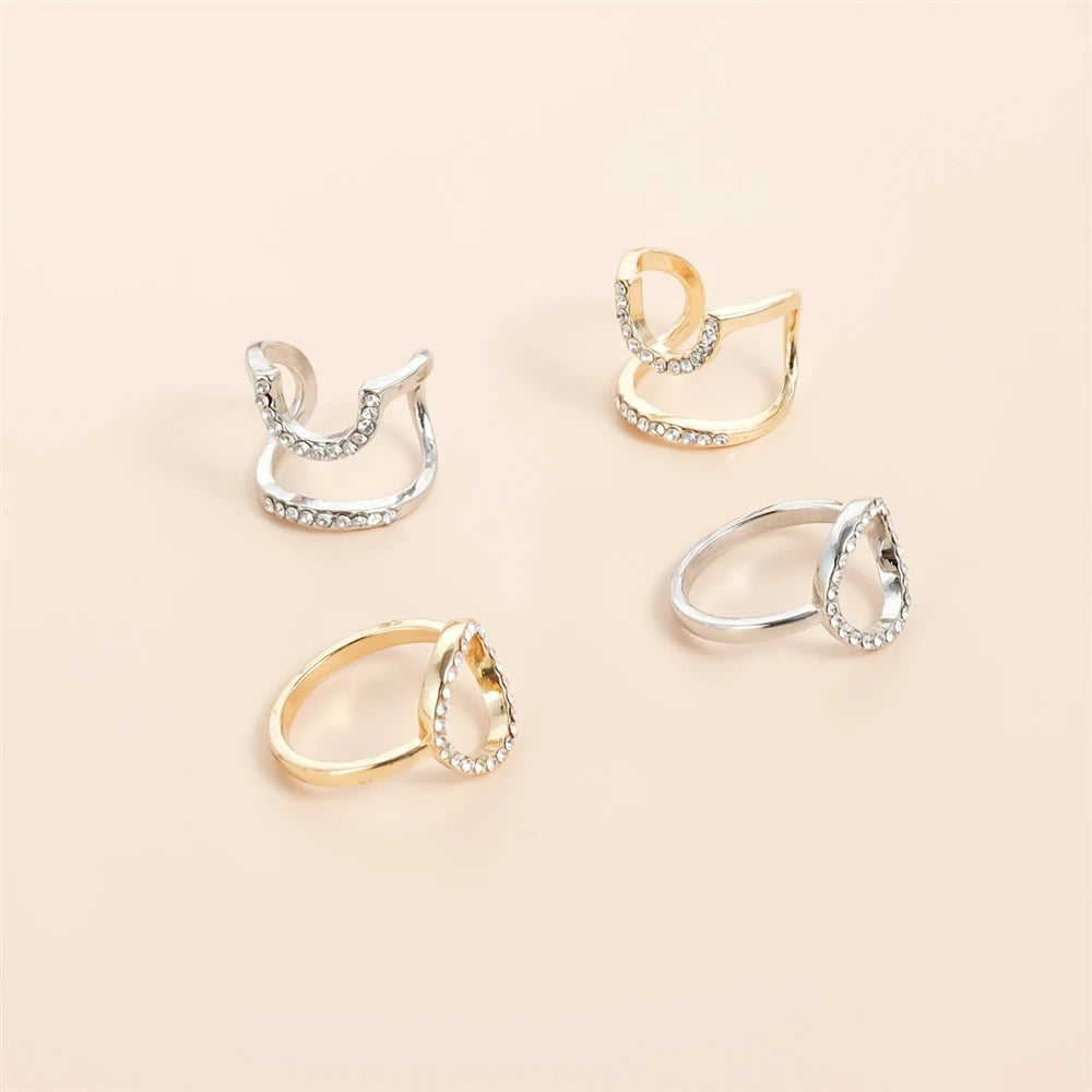 Fashion Simple Trendy Stylish Rings for Girls Minimalistic Elegant Art Deco Dainty Jewelry for Women Ladies Accessories Chic