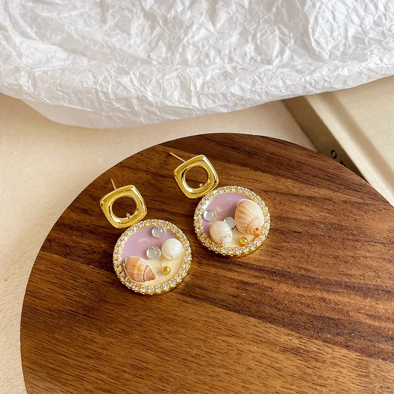 Fashion Freshwater Pearl S925 Silver  Drop Earrings for Girls 18K Gold Plated Jewelry for Women Ladies Wholesale Vintage Boho