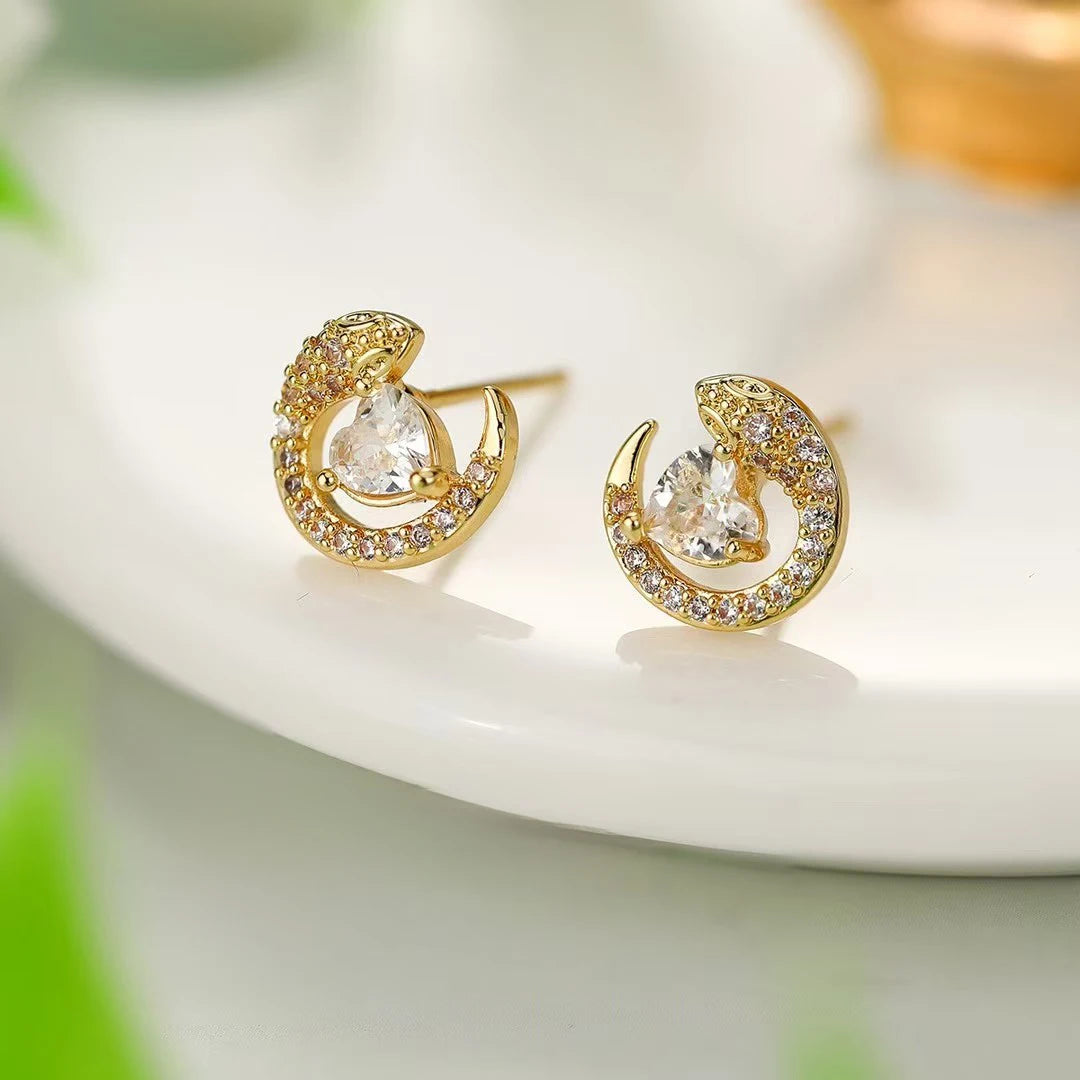 Female Butterfly Flower Shape Mini Stud Earring Imitation Pearl Fashion Elegant Wholesale Jewelry Accessories for Women Holiday