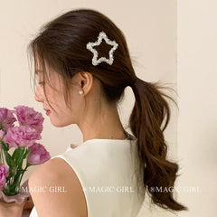 Simple Star Glitter Lustrous Hair Clips for Girls Fashion Chic Elegant Snap Clips for Women Ladies Hair Accessories in Stock