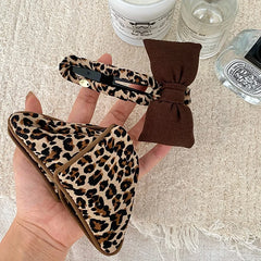 Classic Leopard Print Bowknot Hair Claw Clips for Girls Fashion Chic Elegant Hair Clutches for Women Ladies Hair Accessories
