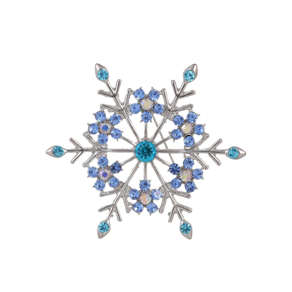 Fashion Snow Flake Sweet Elegent Princess Style Brooches for Girls Cute Glamorous Pins Jewelry for Women Ladies Accessories