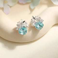 Fashion Glitter Luxurious Fine Charm Bowknot Drop Earrings for Girls Ocean Trendy Jewelry for Women Ladies Accessories Chic