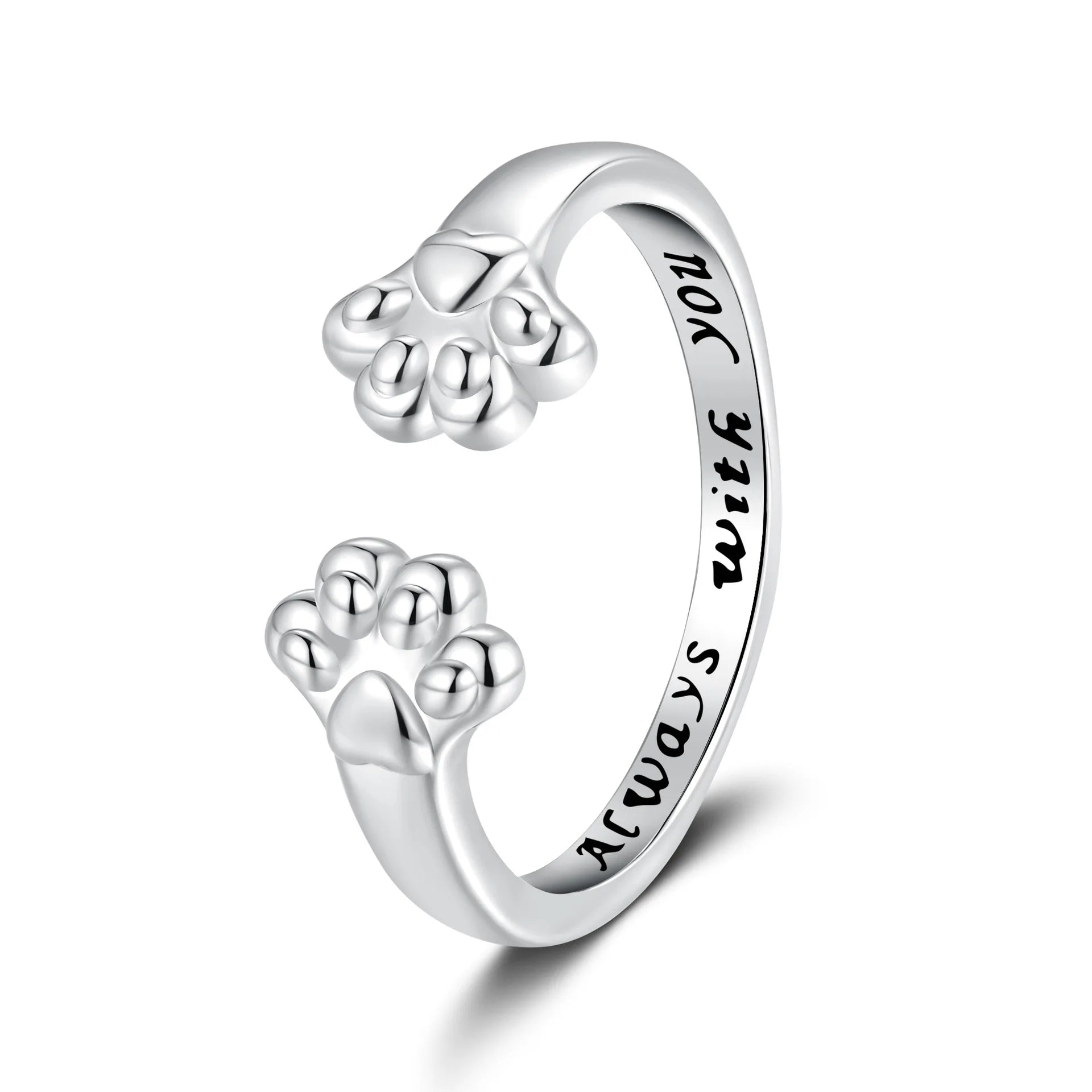 European and American Fashion Paw Open Ring Tail Cute Customizable Special Rings for Men Women Adjustable Accessories Wholesale