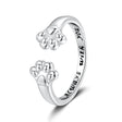 The opening is adjustable. / Silver