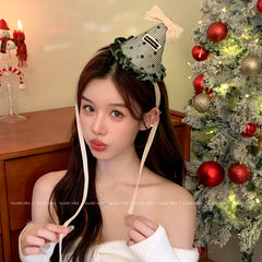 Christmas Fashion Cute Hair Accessories for Women Girls Dot Velvet Bowknot Birthday Hair Clips Alloy Fabric Material for Party