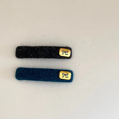 Female Blue Black Solid Colored Mental Bowknot Decorative Rectangle Snap Clips Fashion Elegant in Stock Hairpins Accessories