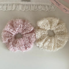 Female Autumn Winter Hot Sale Solid Color Thick Thin Hair Large Scrunchies Fashion Sweet Elegant in Stock Hair Ties Accessory