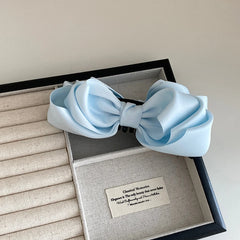 Elegant Cute Classic Banana Hair Clips for Women Princess French Style Bowknot Hair Accessories Solid Color Made Plastic Fabric