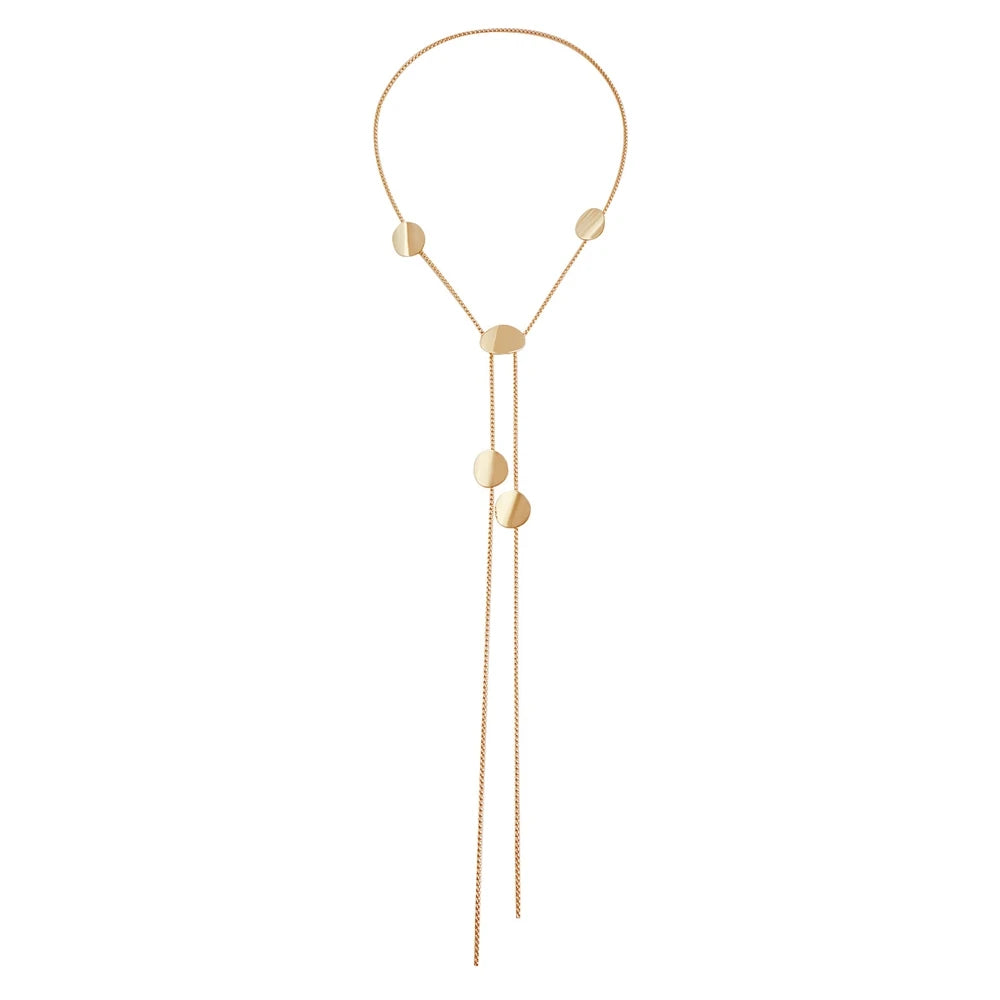 Fashion Simple Minimalistic Long Sweater Chain Necklace for Girls Elegant Trendy Jewelry for Women Ladies Accessories Wholesale