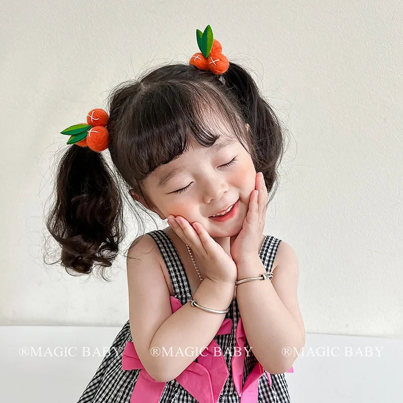 Cute Fashion Fruit Elastic Scrunchies for Baby Girls Kawaii Hair Ties for Kids Children Hair Accessories Simple in Stock