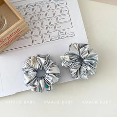 Solid Color Lustrous Fashion Scrunchies for Baby Girls Trendy Stylish Hair Ties for Kids Children Hair Accessories in Stock